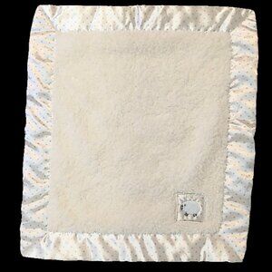 2013 Giggle Baby Lamb Sheep Dots Satin Trim Lovey Security Blanket 14" X 16"